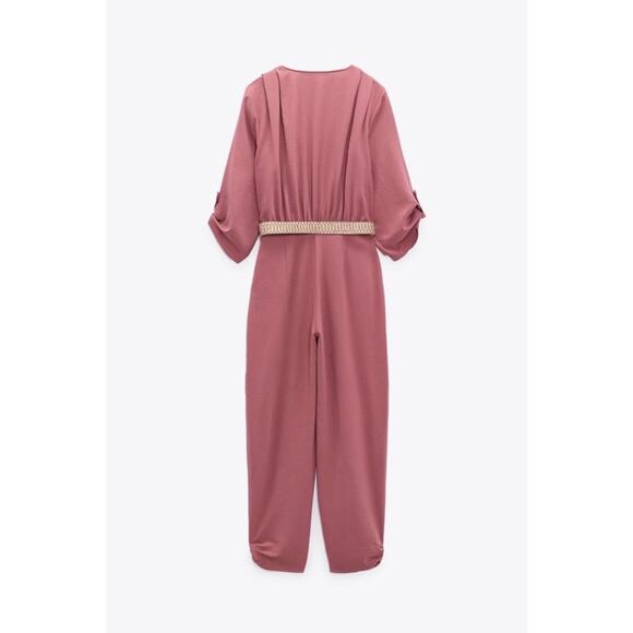 NWT ZARA BELTED WRAP JUMPSUIT - Picture 9 of 15